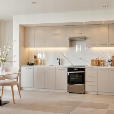 Meble Kuchenne LARA 320cm KASZMIR Kuchnia Blat Zestaw Szafki Beż 3,2 M