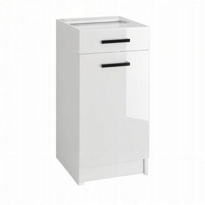 Szafka kuchenna 40cm BIAŁY POŁYSK 1 drzwi i szuflada meble dolna stojąca