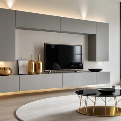 Meblościanka Nicea Szary Mat 300 cm meble pokojowe do salonu