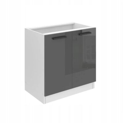 Szafka kuchenna 80cm SZARY POŁYSK 2 drzwi dolna stojąca meble kuchenne
