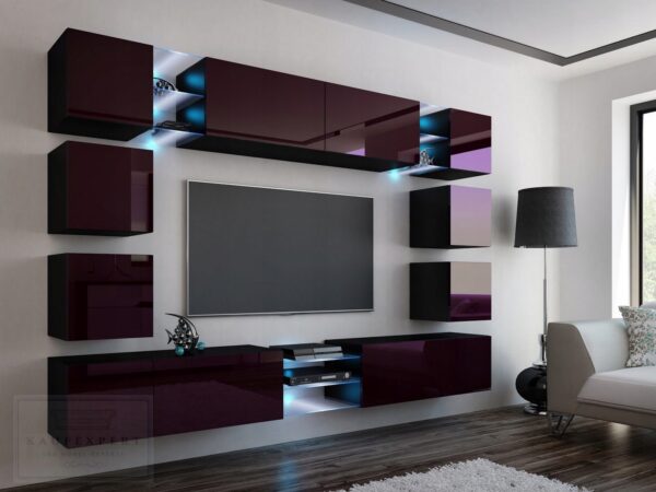 Meblościanka EDGE Capuccino Połysk /sonoma 270cm meble pokojowe do salonu - obrazek 3