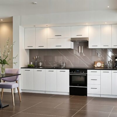 Meble Kuchenne LARA 320cm BIAŁY MAT Kuchnia Zestaw Blat Szafki 3,2 M biel