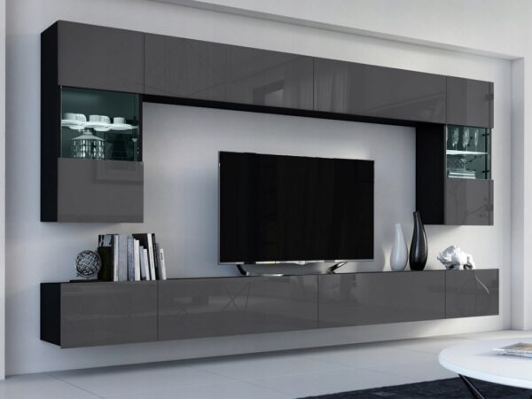 Meblościanka Flow KASZMIR Mat 300 cm meble do salonu oświetlenie LED - obrazek 3
