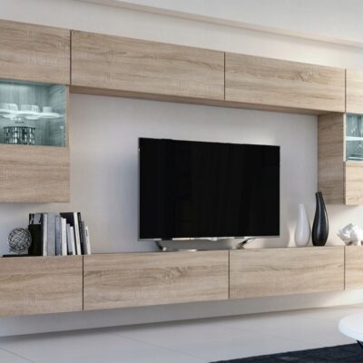 Meblościanka Flow Dąb Sonoma 300 cm meble pokojowe do salonu