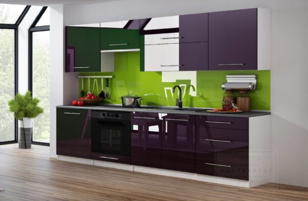MEBLE KUCHENNE KUCHNIA ZESTAW SZAFKI BLAT LINDA 2,4M SZARY POŁYSK MDF 240cm - obrazek 3