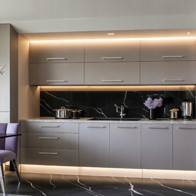 Meble Kuchenne Pure Line 240cm SZARY MAT Kuchnia Blat Szafki 2,4m