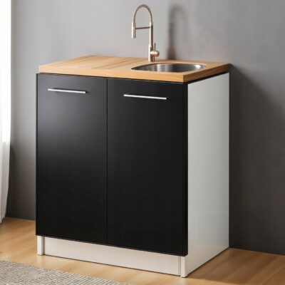 Szafka kuchenna POD ZLEW 60cm CZARNY MAT dolna stojąca zlewozmywakowa meble