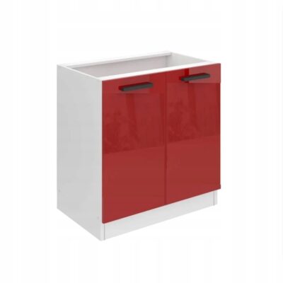 Szafka kuchenna 80cm CZERWONY POŁYSK 2 drzwi dolna stojąca meble kuchenne